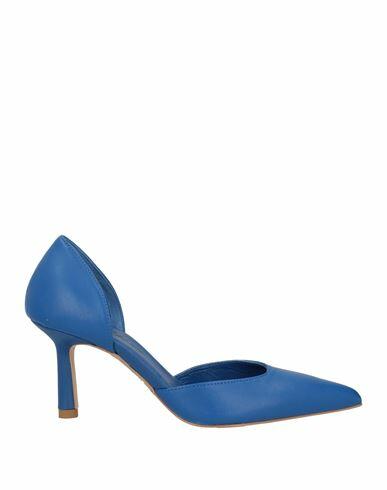 Paolo Mattei Woman Pumps Blue Leather Cover