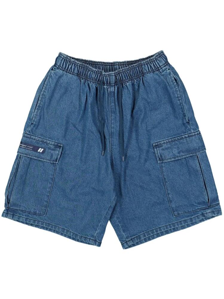 WTAPS elasticated-waist denim shorts - Blue Cover