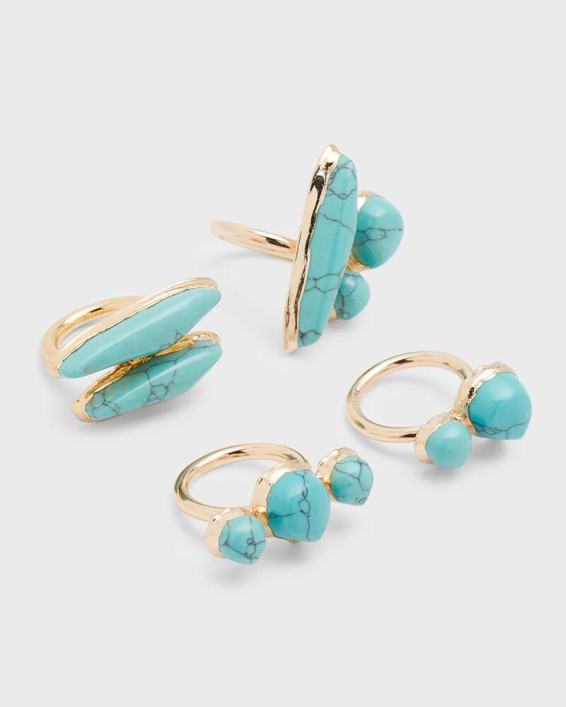 Cult Gaia Suri Turquoise Rings, Set of 4 Cover