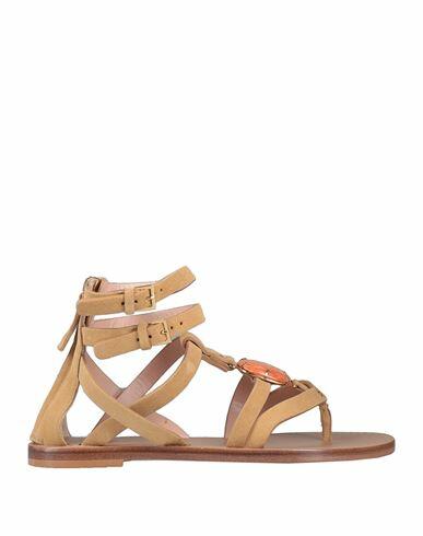 Alberta Ferretti Woman Thong sandal Sand Soft Leather Cover