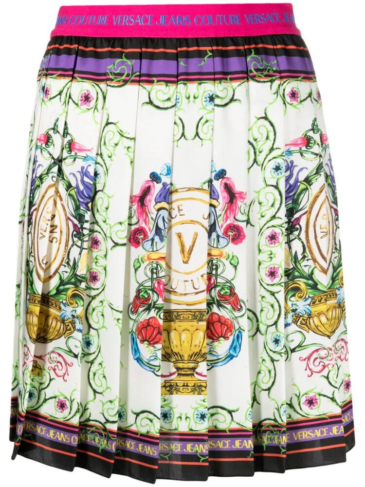 Versace Jeans Couture V-Emblem Garden miniskirt - White Cover