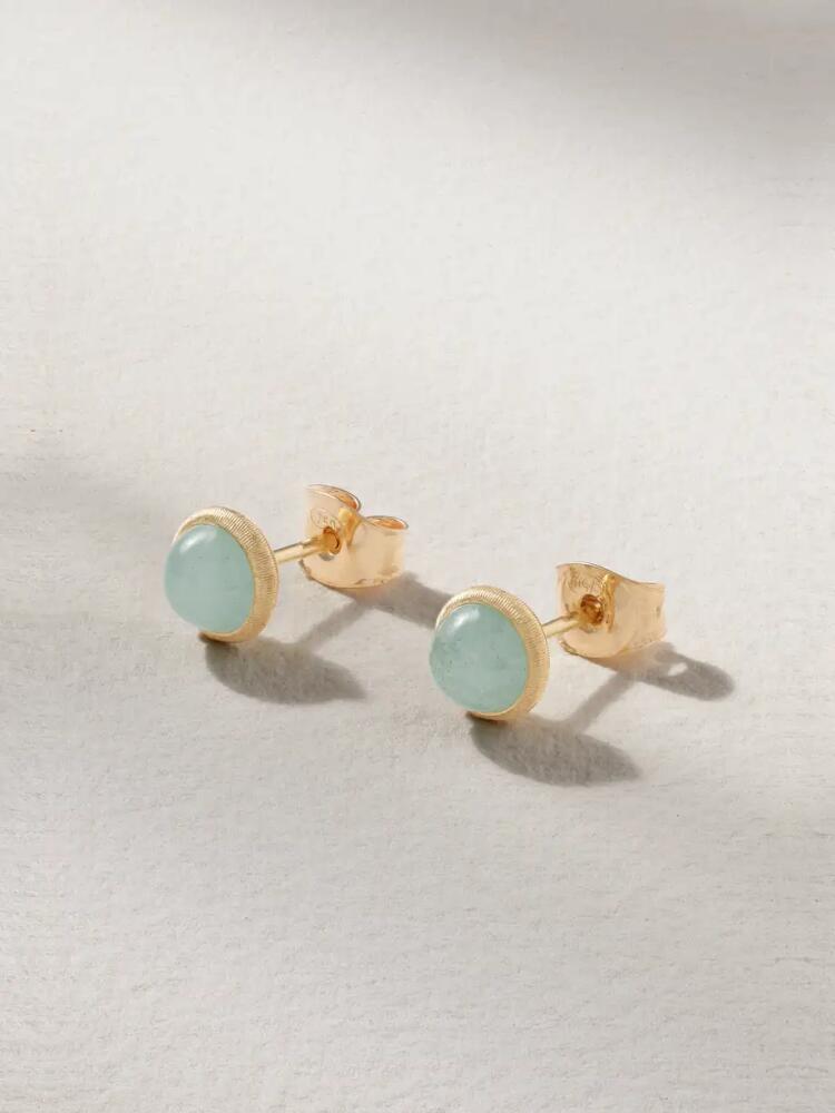 OLE LYNGGAARD COPENHAGEN - Lotus 18-karat Gold Aquamarine Earrings - One size Cover