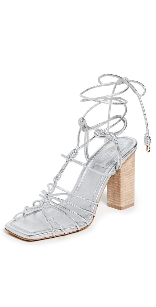 Ulla Johnson Knotted High Heel Sandals Silver Cover