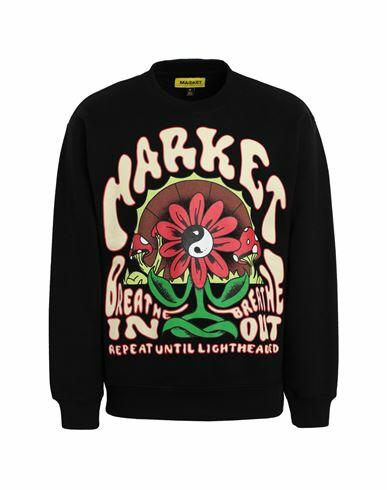 Market Market Breathwork Crewneck Sweatshirt Man Sweatshirt Black Cotton Cover