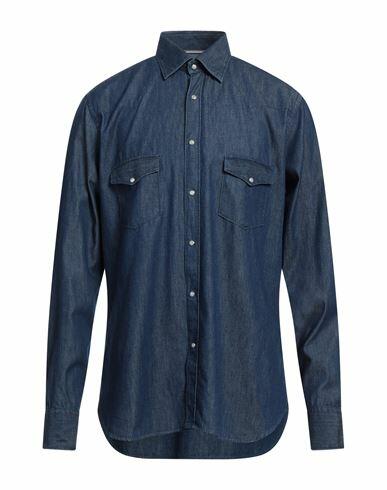 Tintoria Mattei 954 Man Denim shirt Blue Cotton Cover