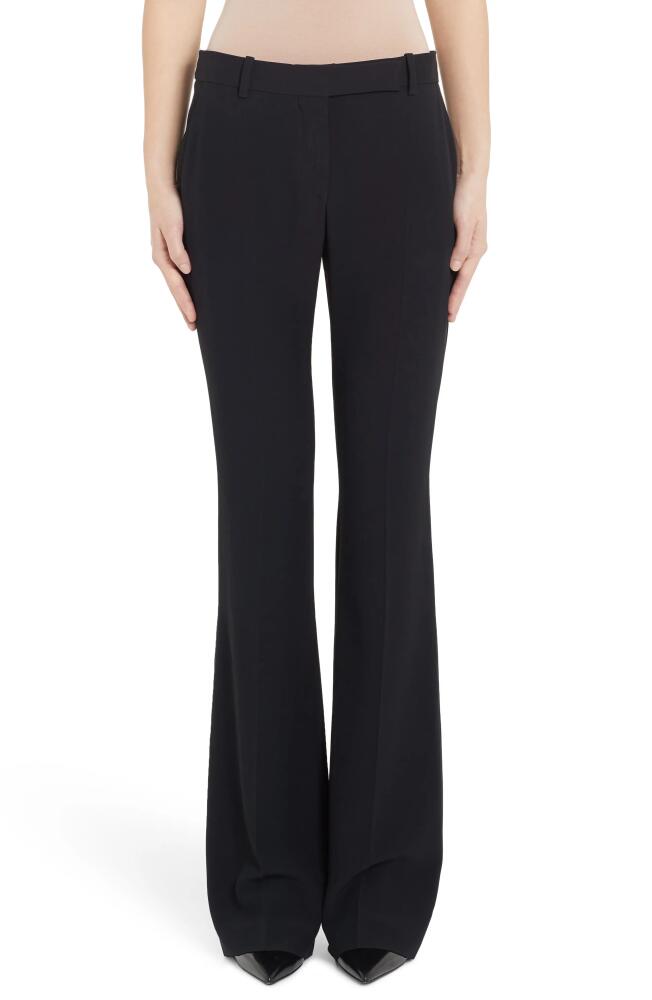 Alexander McQueen Leaf Crepe Slim Bootcut Pants in Black Cover