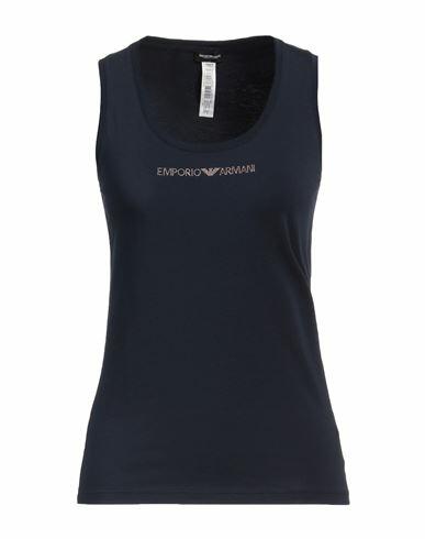 Emporio Armani Woman Undershirt Navy blue Cotton, Elastane Cover