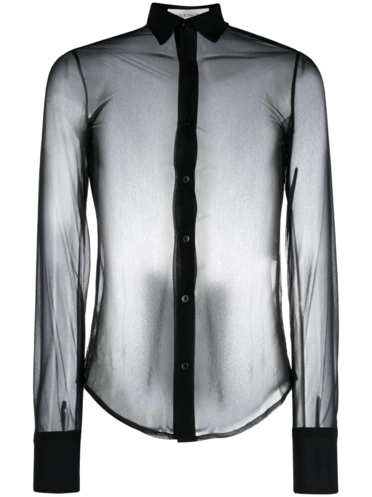 Ludovic de Saint Sernin sheer slim-fit shirt - Black Cover