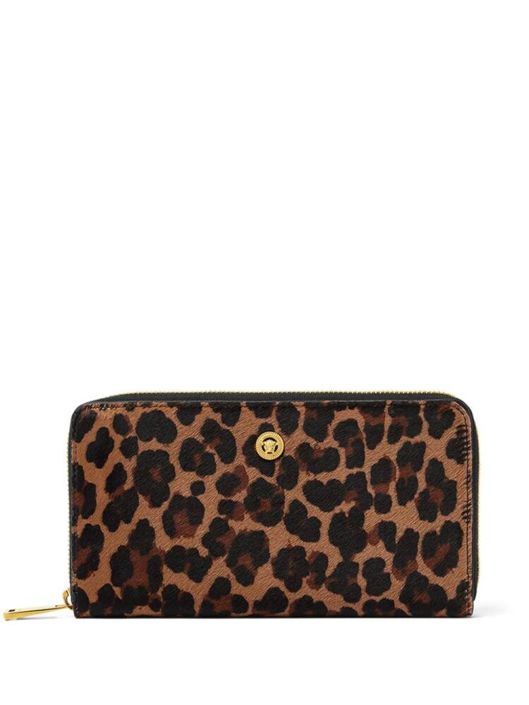 Versace Medusa Biggie leopard-print wallet - Brown Cover