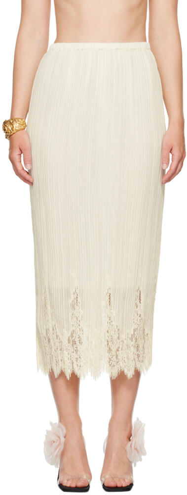 ZIMMERMANN Off-White Pleated Midi Skirt Cover