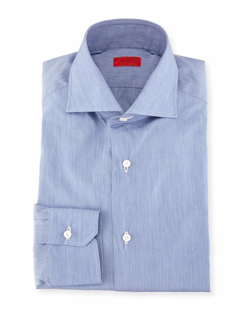 Isaia Slim-Fit Basic Solid Cotton Dress Shirt Cover