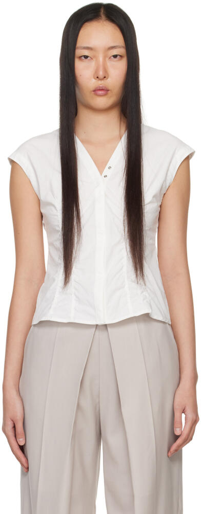 LOW CLASSIC White Cap Sleeve Blouse Cover