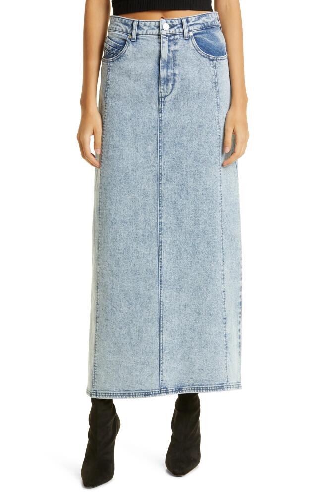 GESTUZ Janice Denim Maxi Skirt in Washed Mid Blue Cover