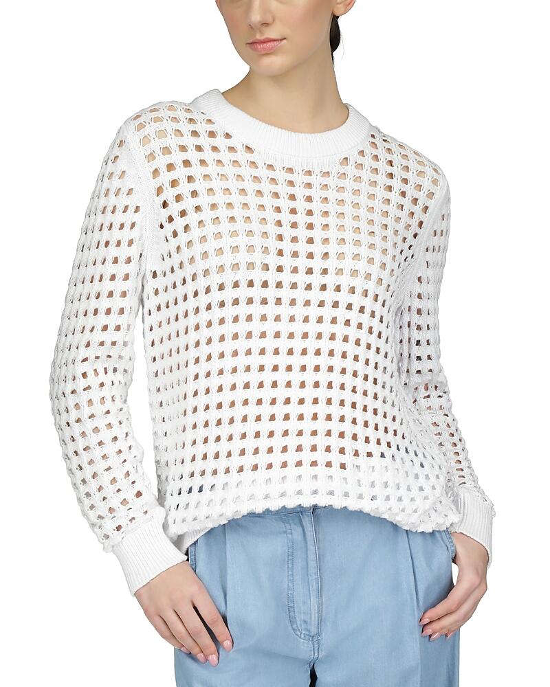 Michael Kors Cotton Mesh Hi Low Sweater Cover