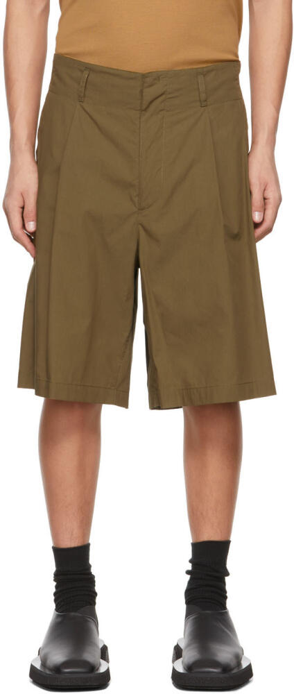 Moncler Genius 2 Moncler 1952 Khaki Cotton Poplin Shorts Cover