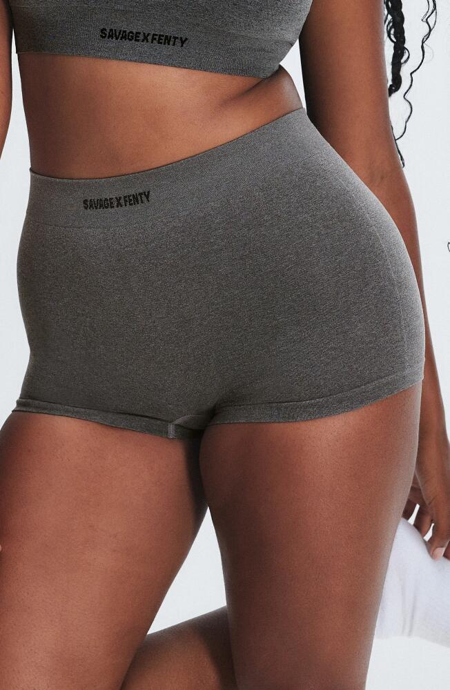 SAVAGE X FENTY Seamless Heather Boyshorts in Platinum Grey Cover