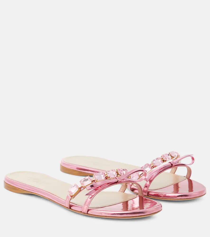 Giambattista Valli Embellished mirrored leather sandals Cover