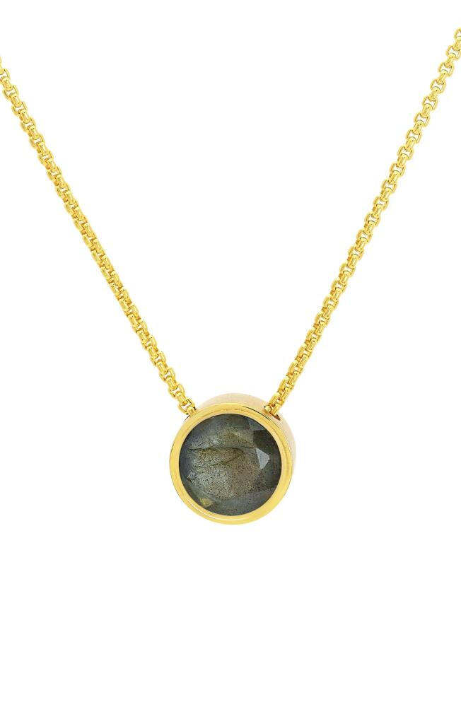 Dean Davidson Midi Signature Stone Pendant Necklace in Labradorite/Gold Cover