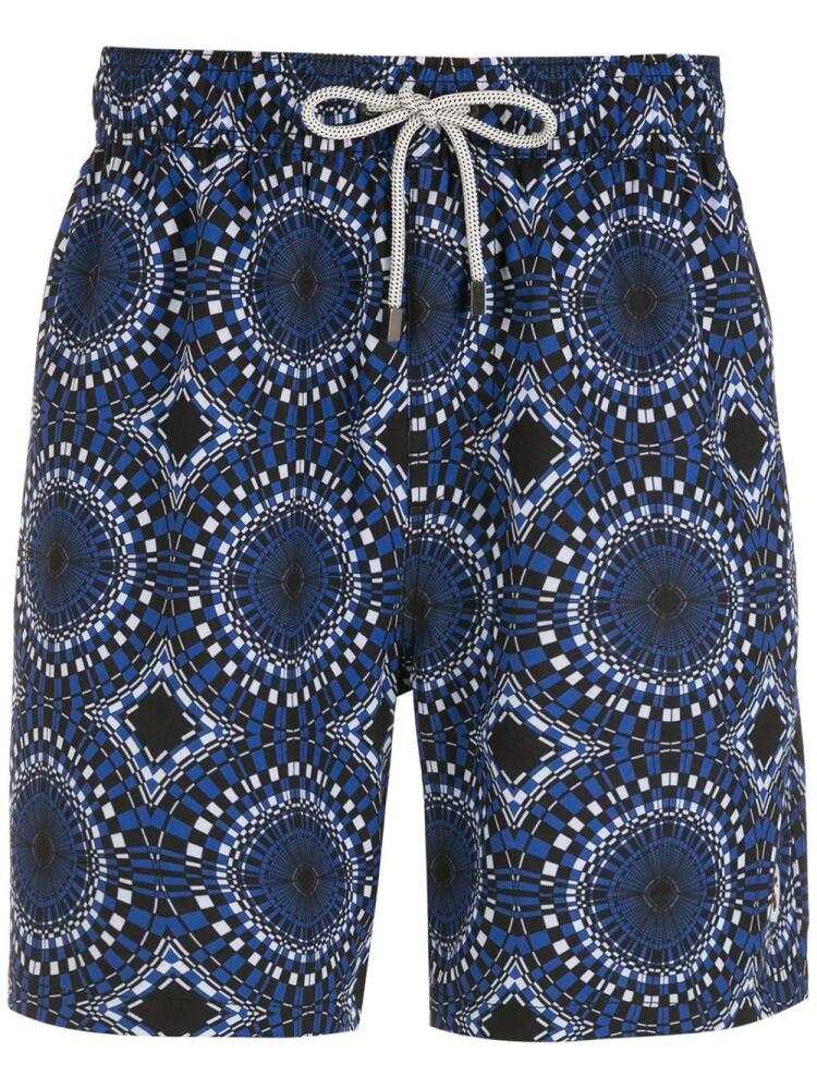 Amir Slama abstract-print drawstring swim shorts - Blue Cover