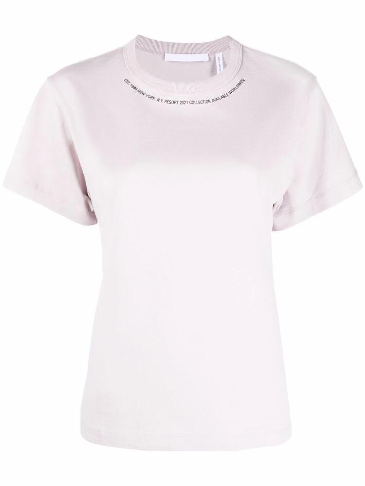 Helmut Lang neckline print short sleeved T-shirt - Pink Cover