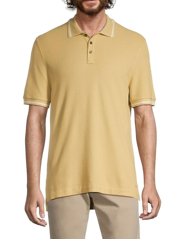 ATM Anthony Thomas Melillo Men's Tipped Pique Polo - Sunflower Cover