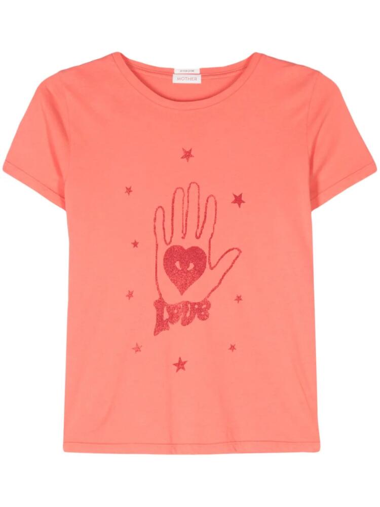 MOTHER graphic-print cotton T-shirt - Orange Cover