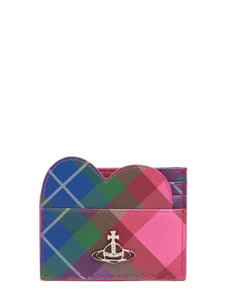 VIVIENNE WESTWOOD Heart Printed Canvas Card Holder Cover