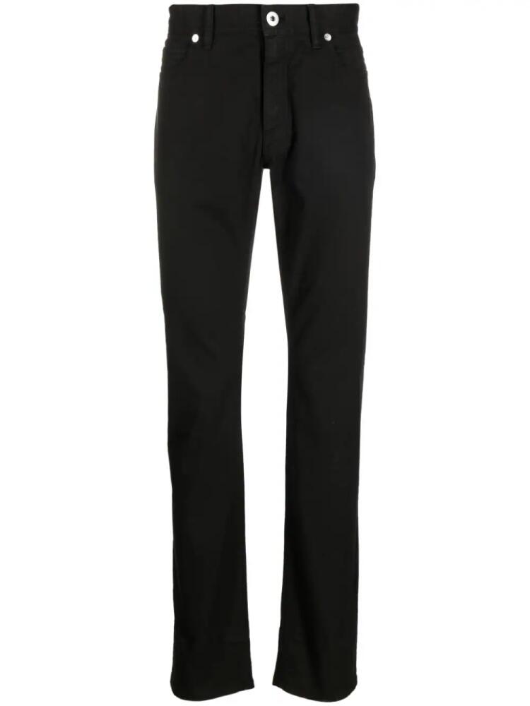 Brioni logo-patch straight-leg trousers - Black Cover