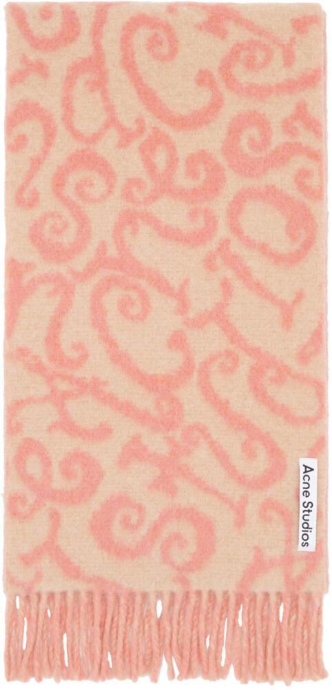 Acne Studios Pink Monogram Jacquard Scarf Cover