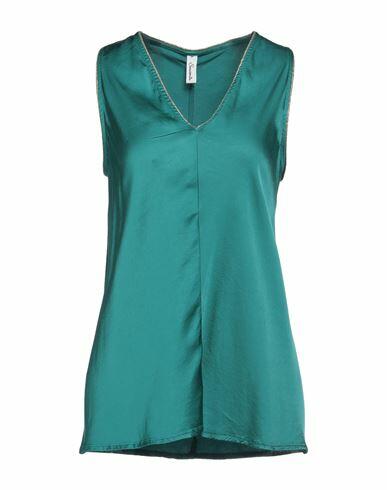 Souvenir Woman Top Emerald green Viscose, Elastane Cover