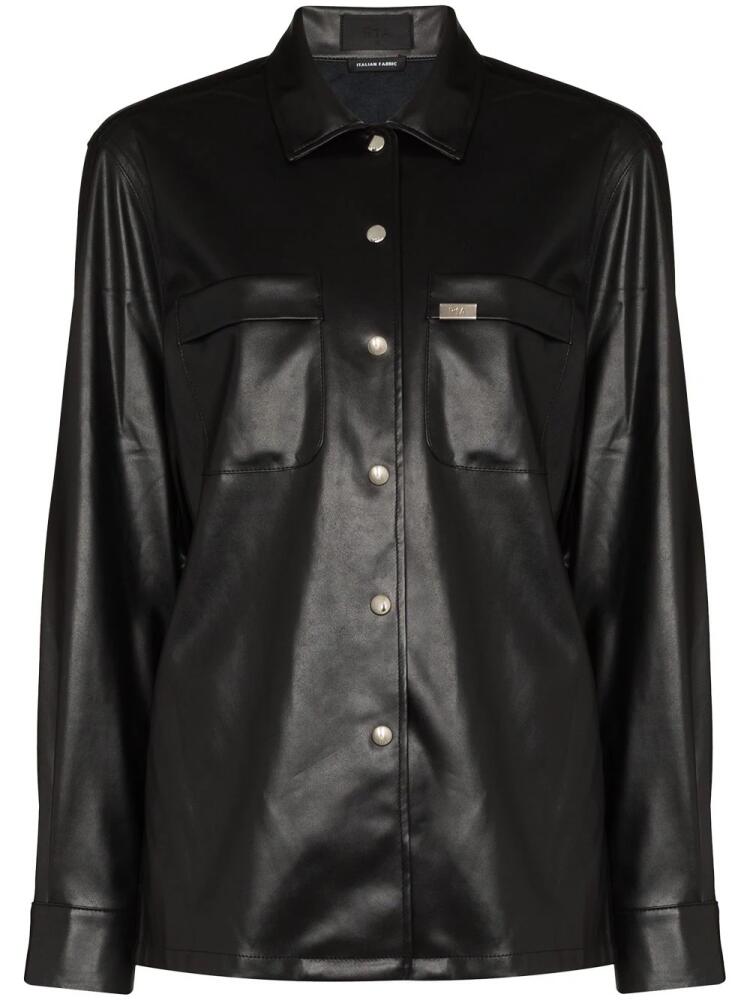 RTA Barry faux-leather shirt - Black Cover