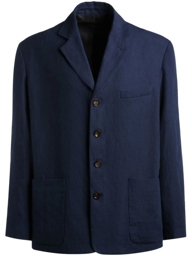 Bally single-breasted linen blazer - Blue Cover