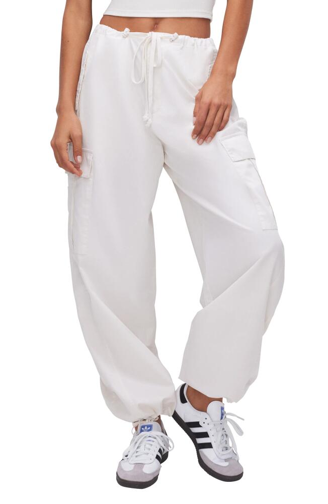 Good American Parachute Cargo Joggers in Cloud White001 Cover