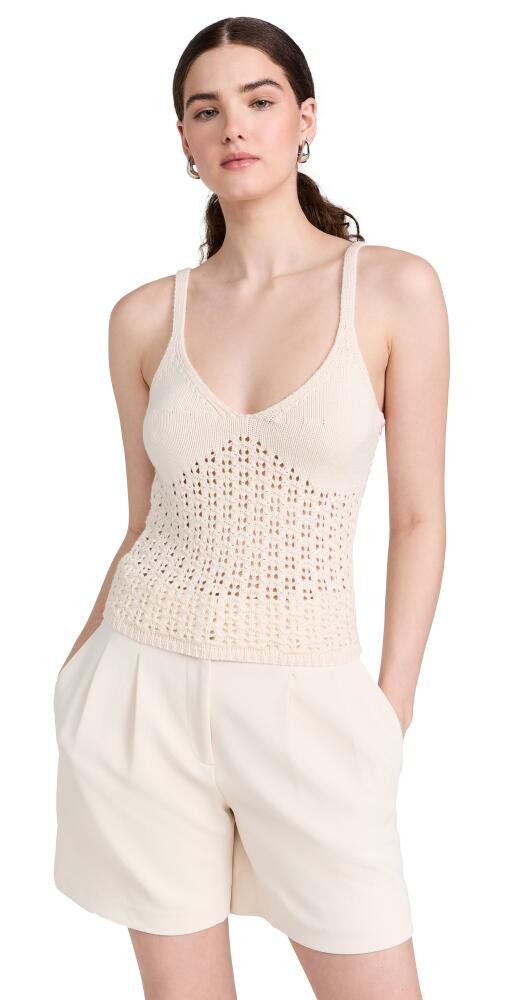 Naadam Pima Cotton Artisanal Stitch Tank Top Ivory Cover