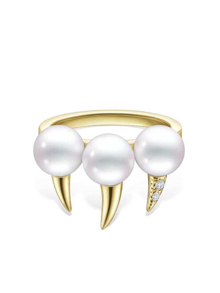 TASAKI 18kt yellow gold Collection Line Danger Fang pearl ring Cover