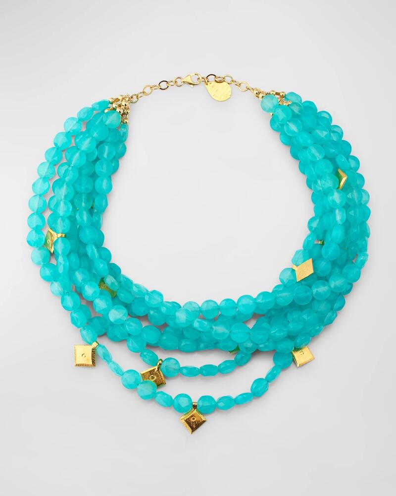 Devon Leigh Multi Strand Blue Gold Accent Necklace Cover