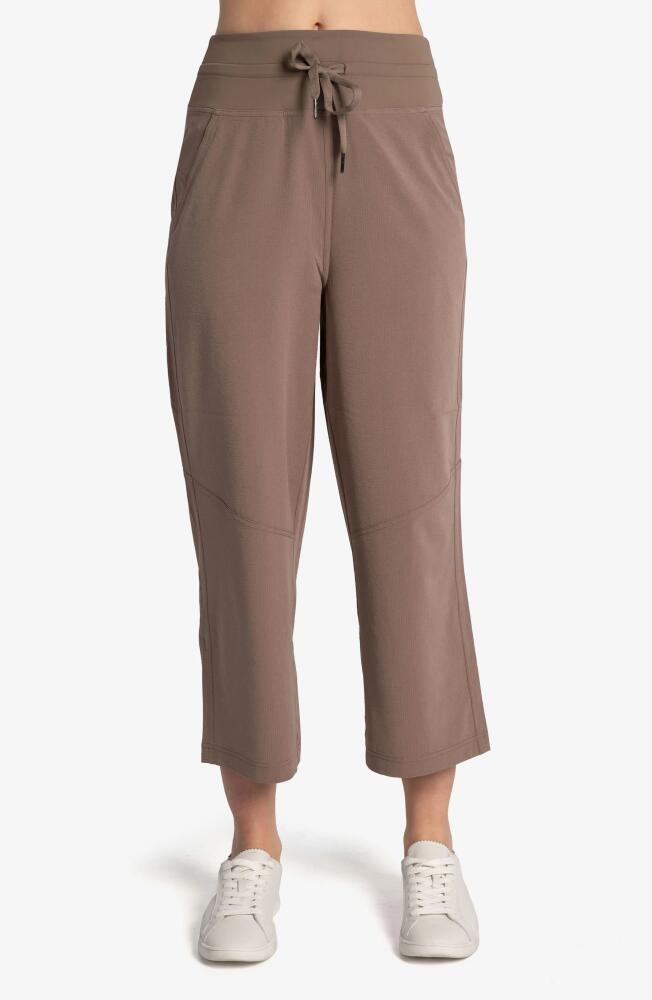 Lole Momentum Crop Drawstring Pants in Fossil Cover