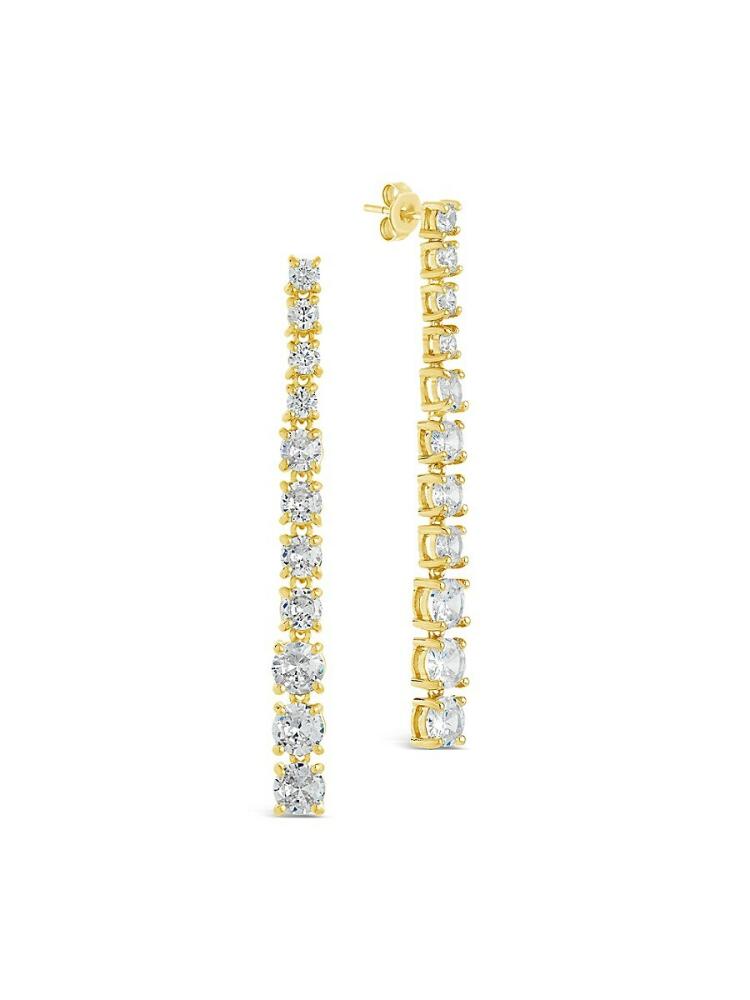 Sterling Forever Women's Natasha 14K Goldplated & Cubic Zirconia Drop Earrings Cover