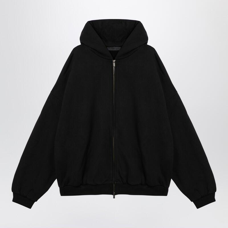 Fear of God Essentials Black zip sweatshirt with logo Cover