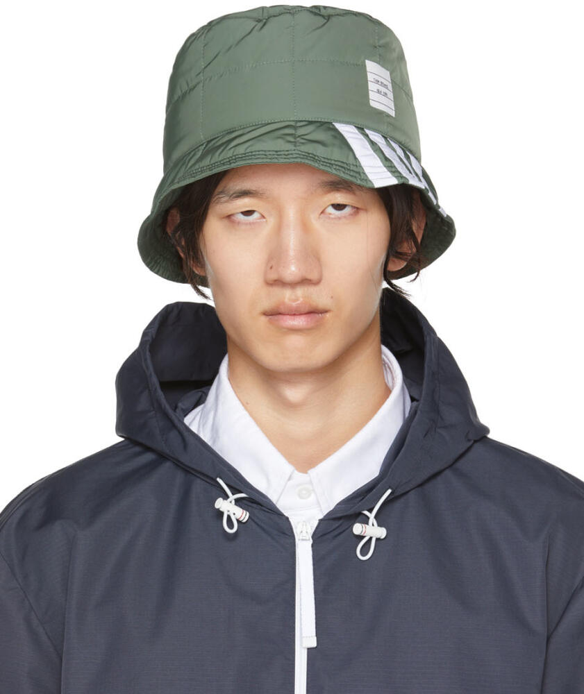 Thom Browne Green 4-Bar Bucket Hat Cover