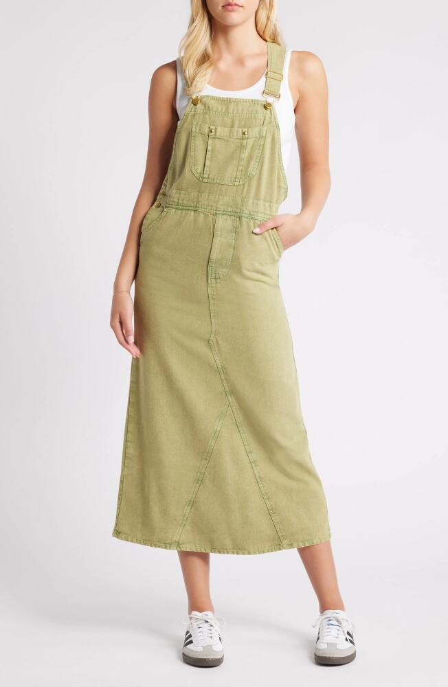 NASTY GAL Denim Overall Maxi Dress in Khaki Cover