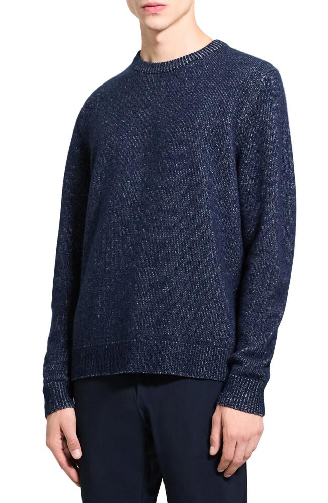 Theory Hilles Plush Wool & Cashmere Sweater in Baltic/Pebble Heather - 1Jl Cover