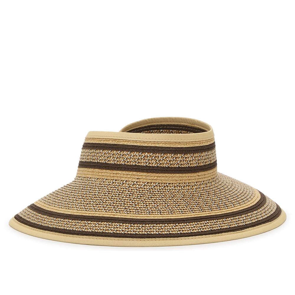 Kelly & Katie Stripe RollUp Visor | Women's | Dark Brown/Tan Cover