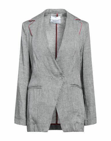 Brand Unique Woman Blazer Black Viscose, Linen Cover