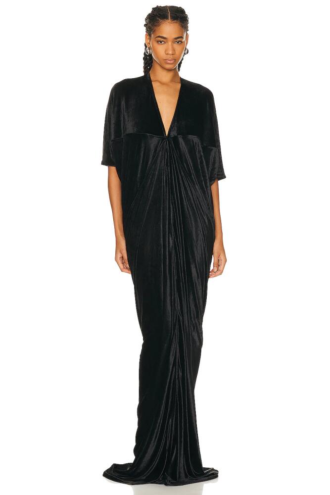 RICK OWENS LILIES V-Neck Gown in Black Cover