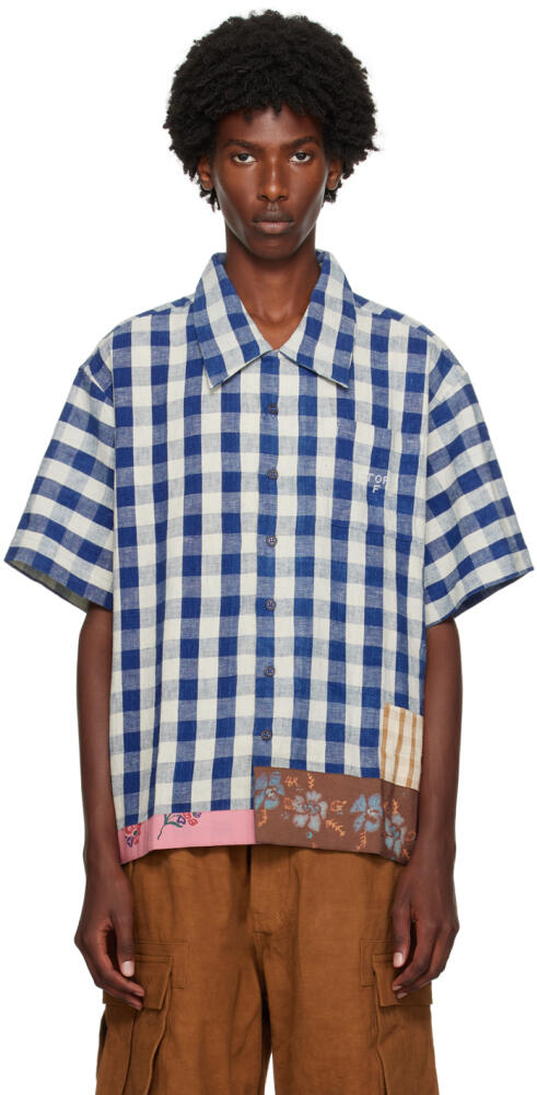 Story mfg. Blue & White Uniform Shirt Cover