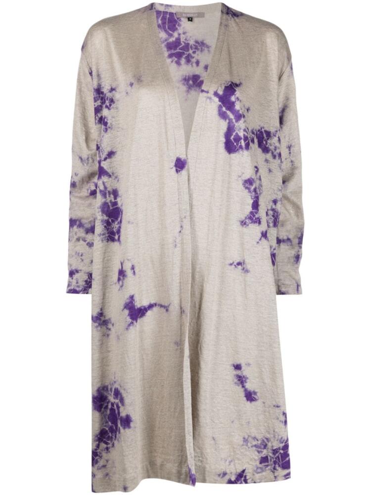 Suzusan abstract-print linen gown - Neutrals Cover