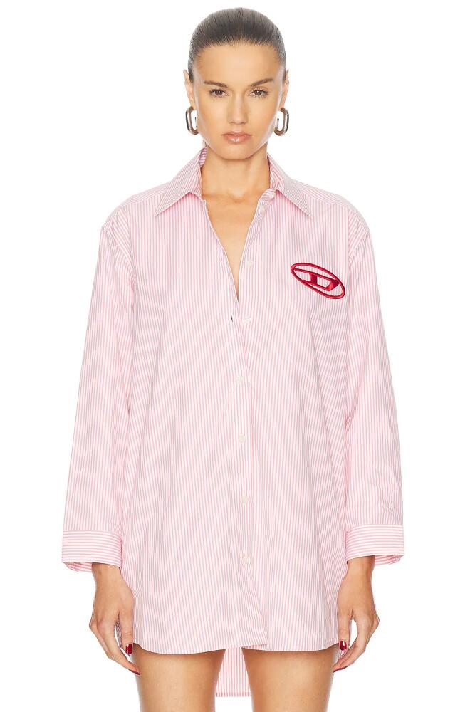 Diesel Mini Shirt Dress in Pink Cover