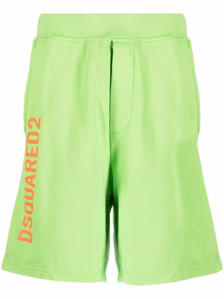 DSQUARED2 cotton logo print shorts - Green Cover