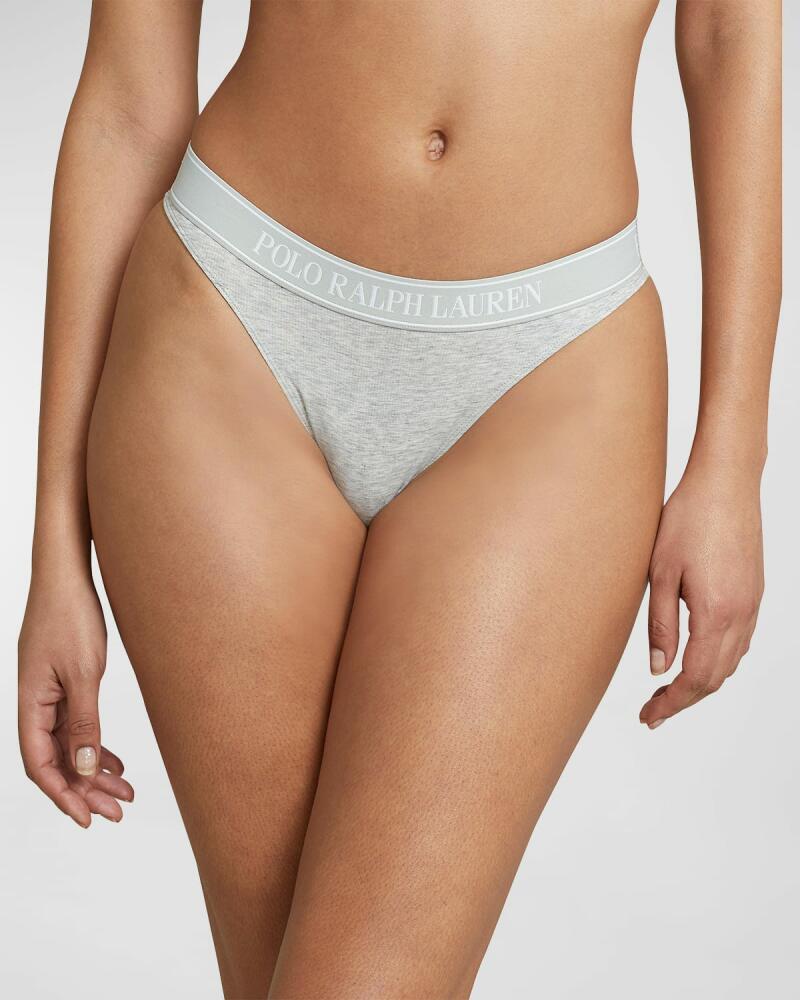 Polo Ralph Lauren Ribbed Mid-Rise Logo Thong Cover